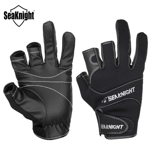 SeaKnight SK03 Fishing Gloves 1Pair XL XXL 3 Half-Finger Anti-Slip